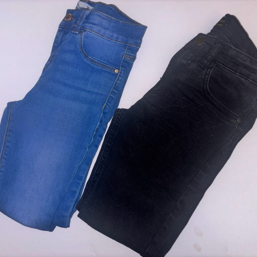 Girls Size 10 Skinny Jeans – Lot of 2 (Jordache + Crafted Denim, Black & Blue)